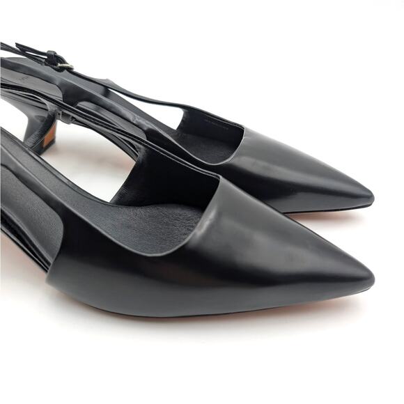 $350 Vince Bianca Slingback Block Heel Pumps Women's Black Size US9.5M EU40.5 - Picture 12 of 12